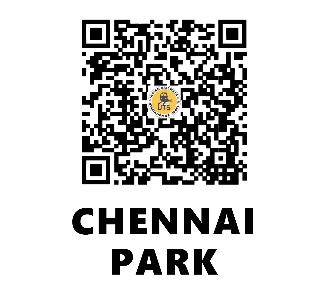 UTS QR Code for CHENNAI PARK - MPK - SR (TAMIL NADU)